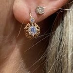 14k OEC moissanite vintage inspired earrings