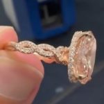 7.27 ct, 14k rose gold engagement ring, size 5