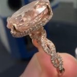 7.27 ct, 14k rose gold engagement ring, size 5
