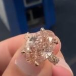 7.27 ct, 14k rose gold engagement ring, size 5