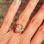 7.27 ct, 14k rose gold engagement ring, size 5