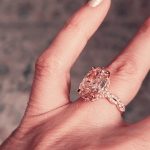 7.27 ct, 14k rose gold engagement ring, size 5