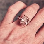 7.27 ct, 14k rose gold engagement ring, size 5