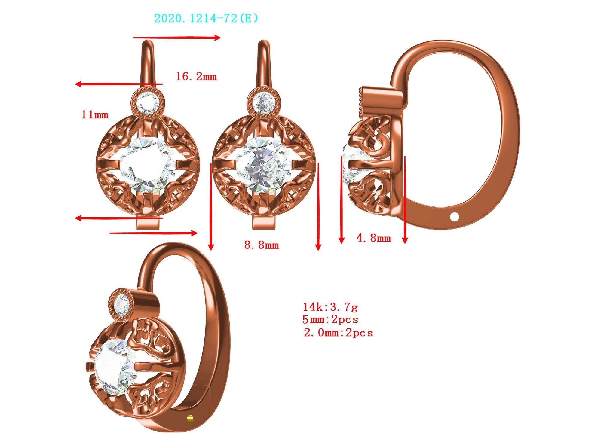 14k OEC moissanite vintage inspired earrings