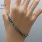 14K White Gold 5.6ctw Green/Light Green Blue Moissanite Tennis Bracelet 7inch/18cm