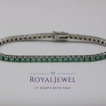 14K White Gold 5.6ctw Green/Light Green Blue Moissanite Tennis Bracelet 7inch/18cm