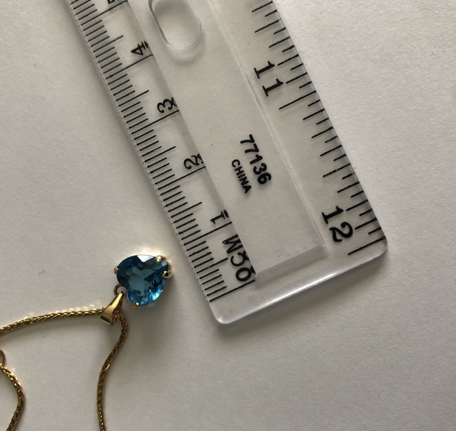 Blue topaz heart pendant (chain not included)