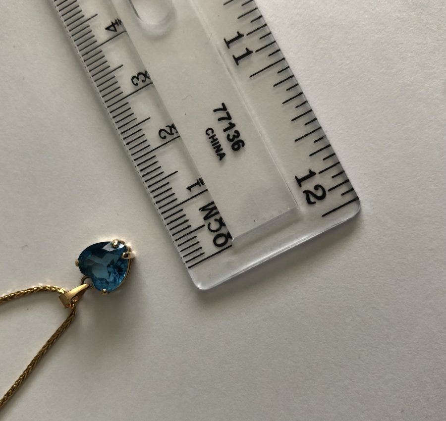 Blue topaz heart pendant (chain not included)