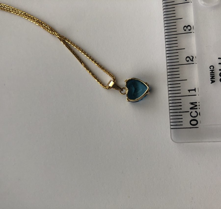 Blue topaz heart pendant (chain not included)