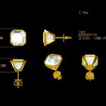 Provence 14kt Yellow Gold Square Radiant Asscher Cut Moissanite 10mm Earrings