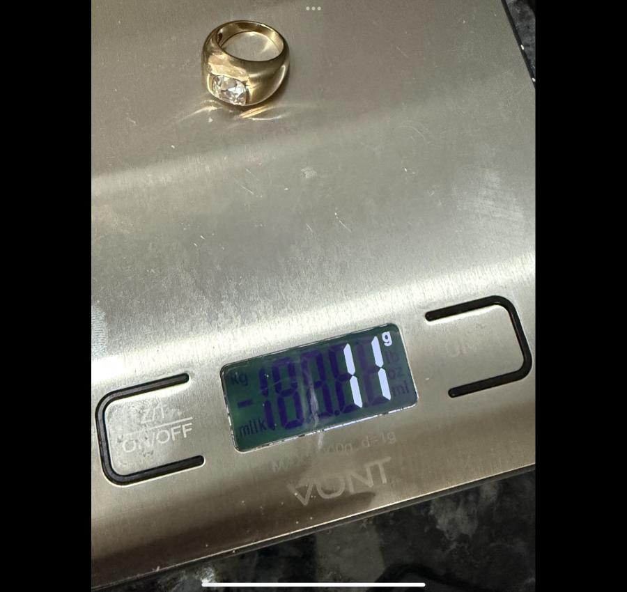Davin Jewelry Custom Gypsy Set 9×9 Cushion Cut Moissanite Ring sz 5.25/11grams 14kt Yellow Gold