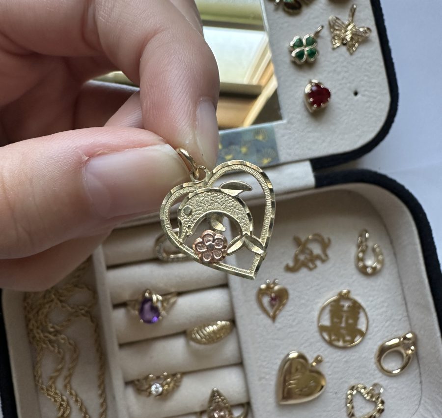 Solid Gold Dolphin Pendant | 14k