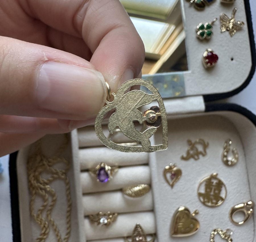 Solid Gold Dolphin Pendant | 14k