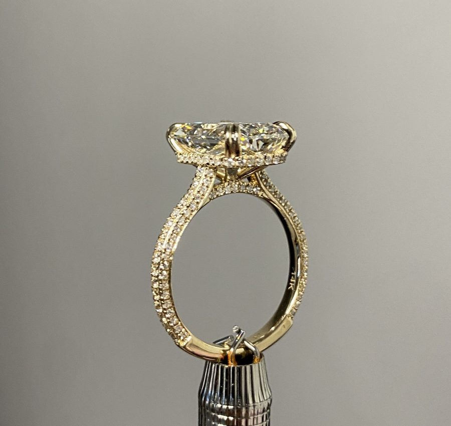 5.67 carat radiant lab diamond engagement ring 6.25ctw