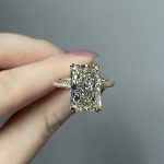 5.67 carat radiant lab diamond engagement ring 6.25ctw