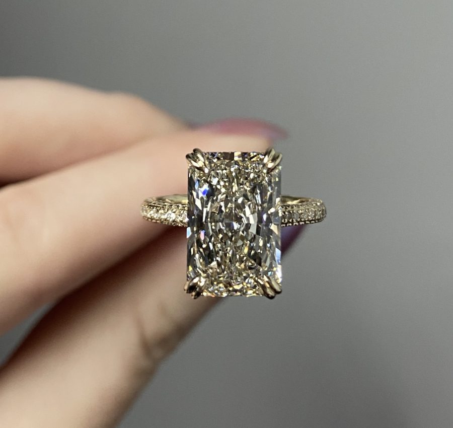 5.67 carat radiant lab diamond engagement ring 6.25ctw