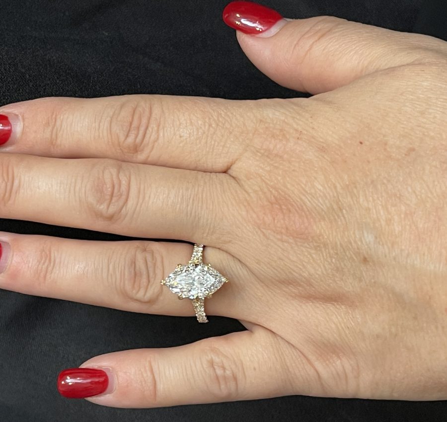 Marquise lab diamond ring