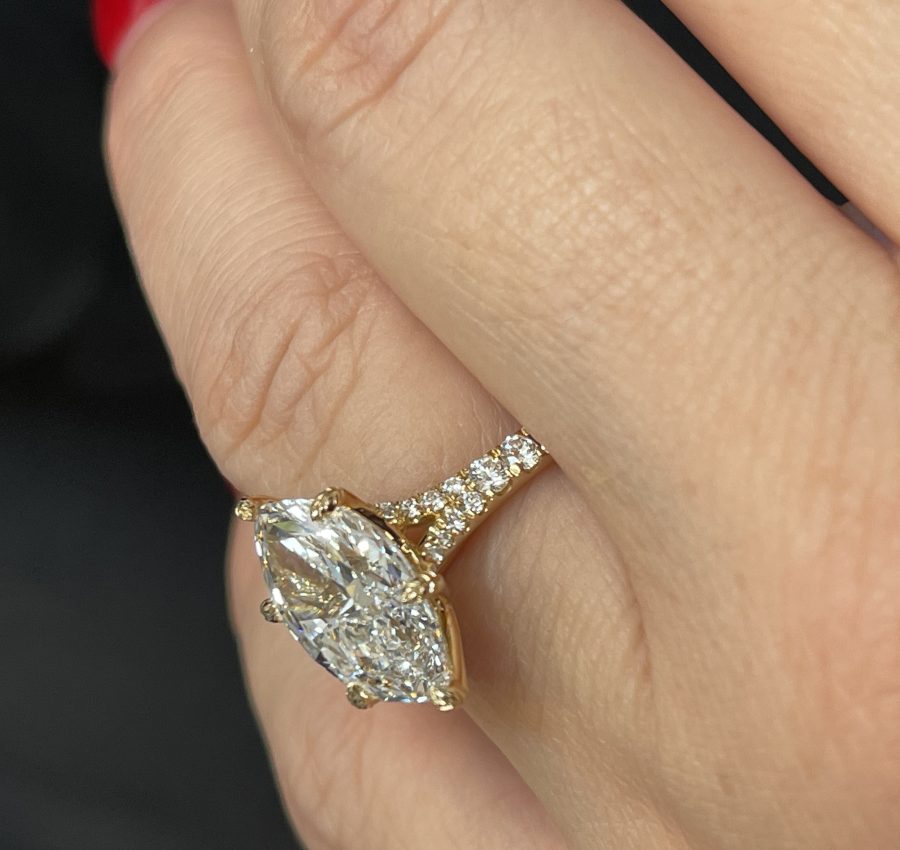 Marquise lab diamond ring