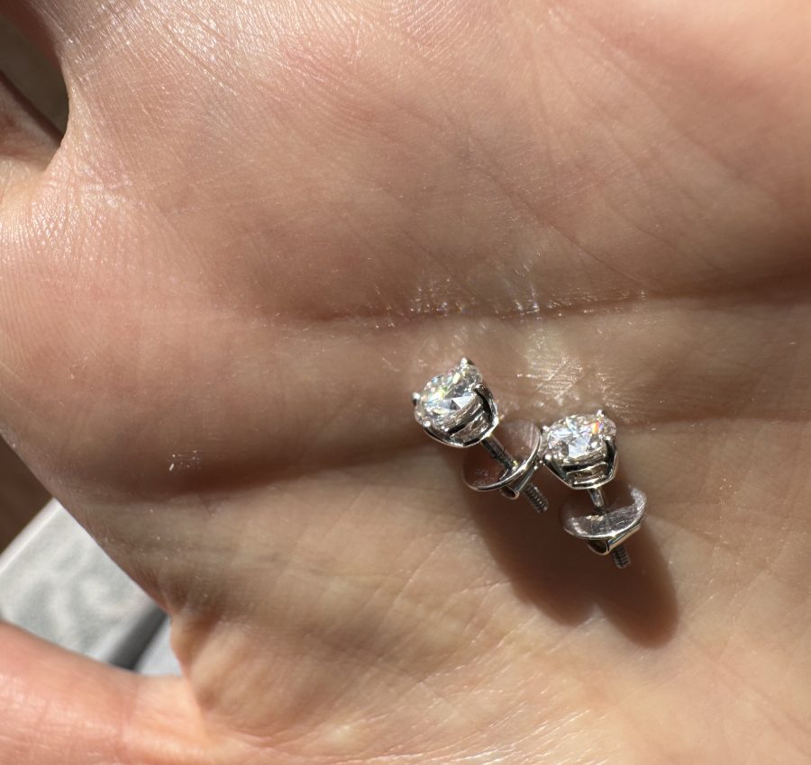 5mm moissanite studs – 925 silver threaded
