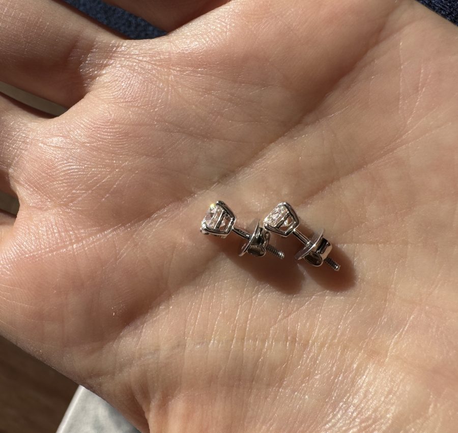 5mm moissanite studs – 925 silver threaded