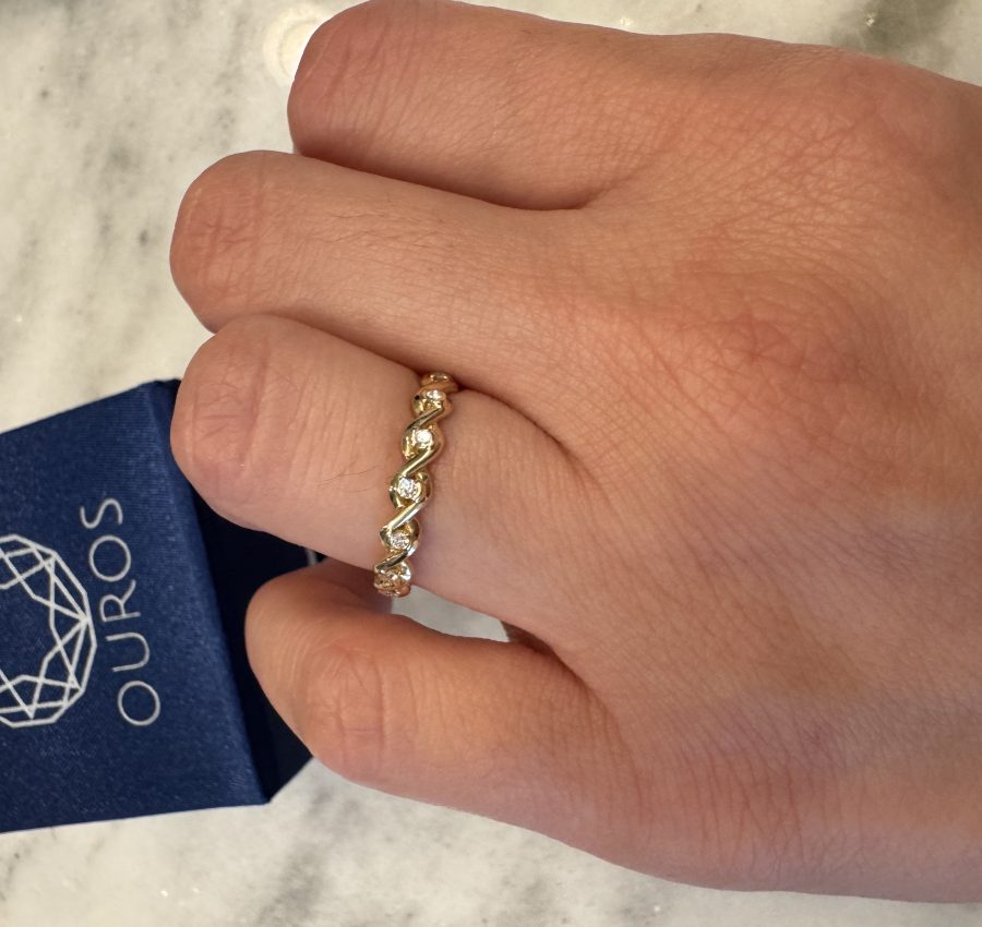 Round lab diamond infinity detail band, 2/3 eternity