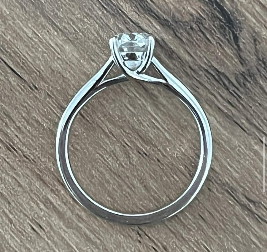 9×6 moissanite solitaire 14k white gold