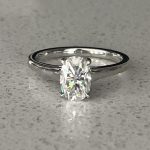 9×6 moissanite solitaire 14k white gold