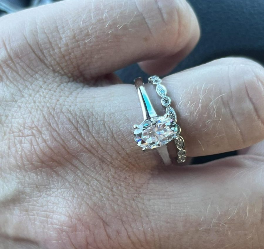 9×6 moissanite solitaire 14k white gold