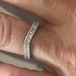 10k white gold moissanite contour band