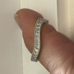 10k white gold moissanite contour band