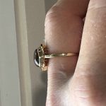 Vintage fire agate 10k yellow gold