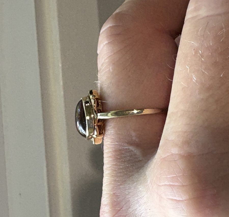 Vintage fire agate 10k yellow gold