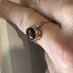 Vintage fire agate 10k yellow gold