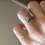 Vintage 18k ring with 6.5mm OEC moissanite center