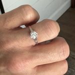 Vintage 18k ring with 6.5mm OEC moissanite center