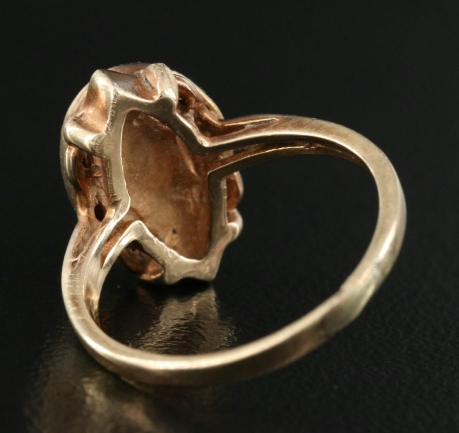 Vintage fire agate 10k yellow gold