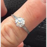 Vintage 18k ring with 6.5mm OEC moissanite center