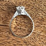 Vintage 18k ring with 6.5mm OEC moissanite center
