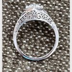18k vintage setting with 6mm OEC moissanite center