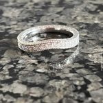 10k white gold moissanite contour band