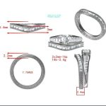 10k white gold moissanite contour band