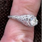 Vintage inspired 0.57ct diamond 14k gold