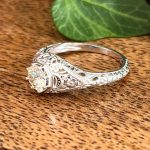Vintage inspired 0.57ct diamond 14k gold