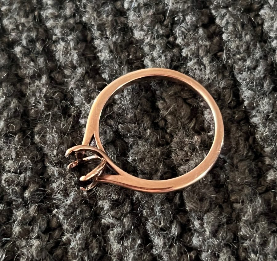 9k rose gold setting for 8×6 stone