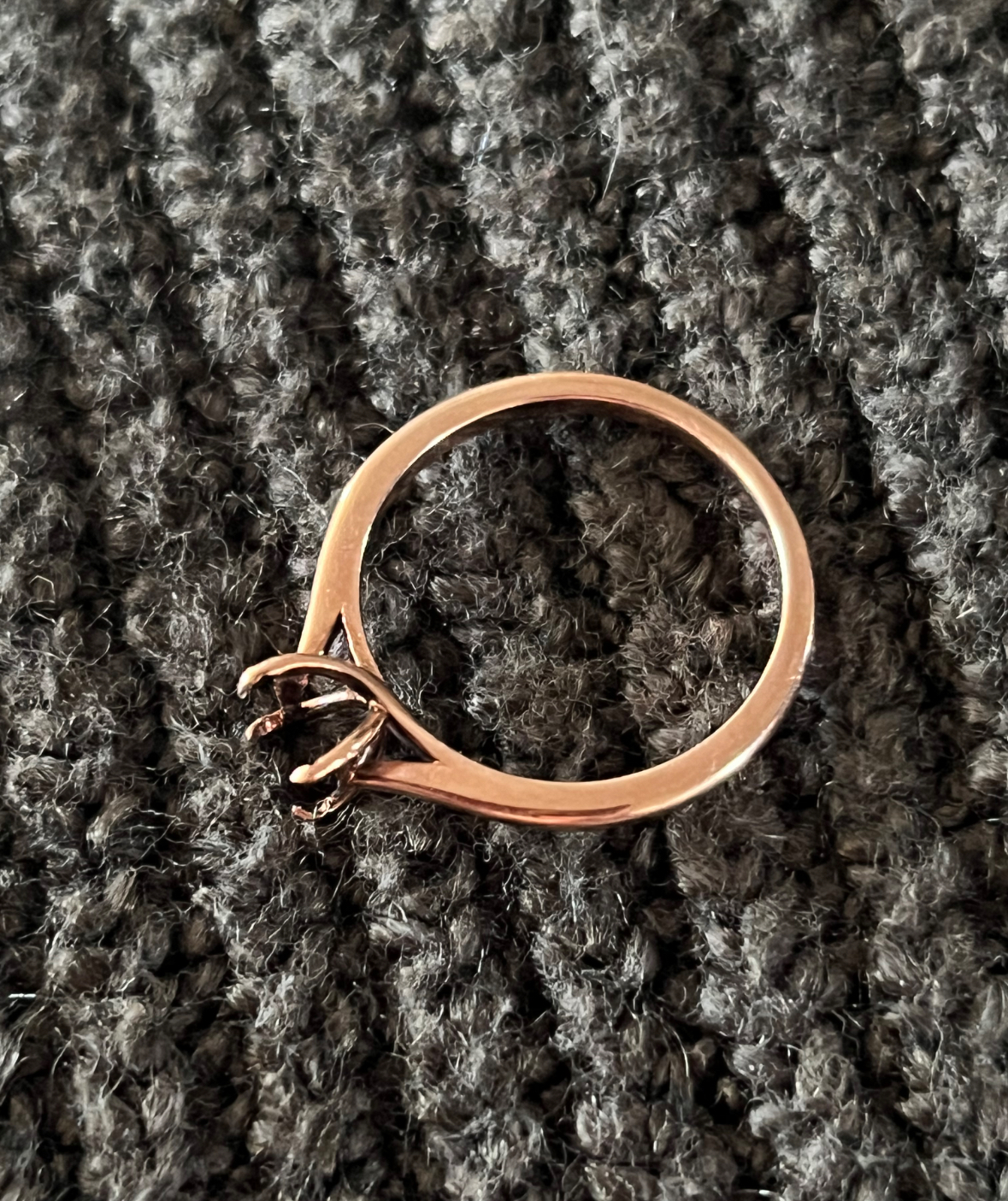 9k rose gold setting for 8×6 stone