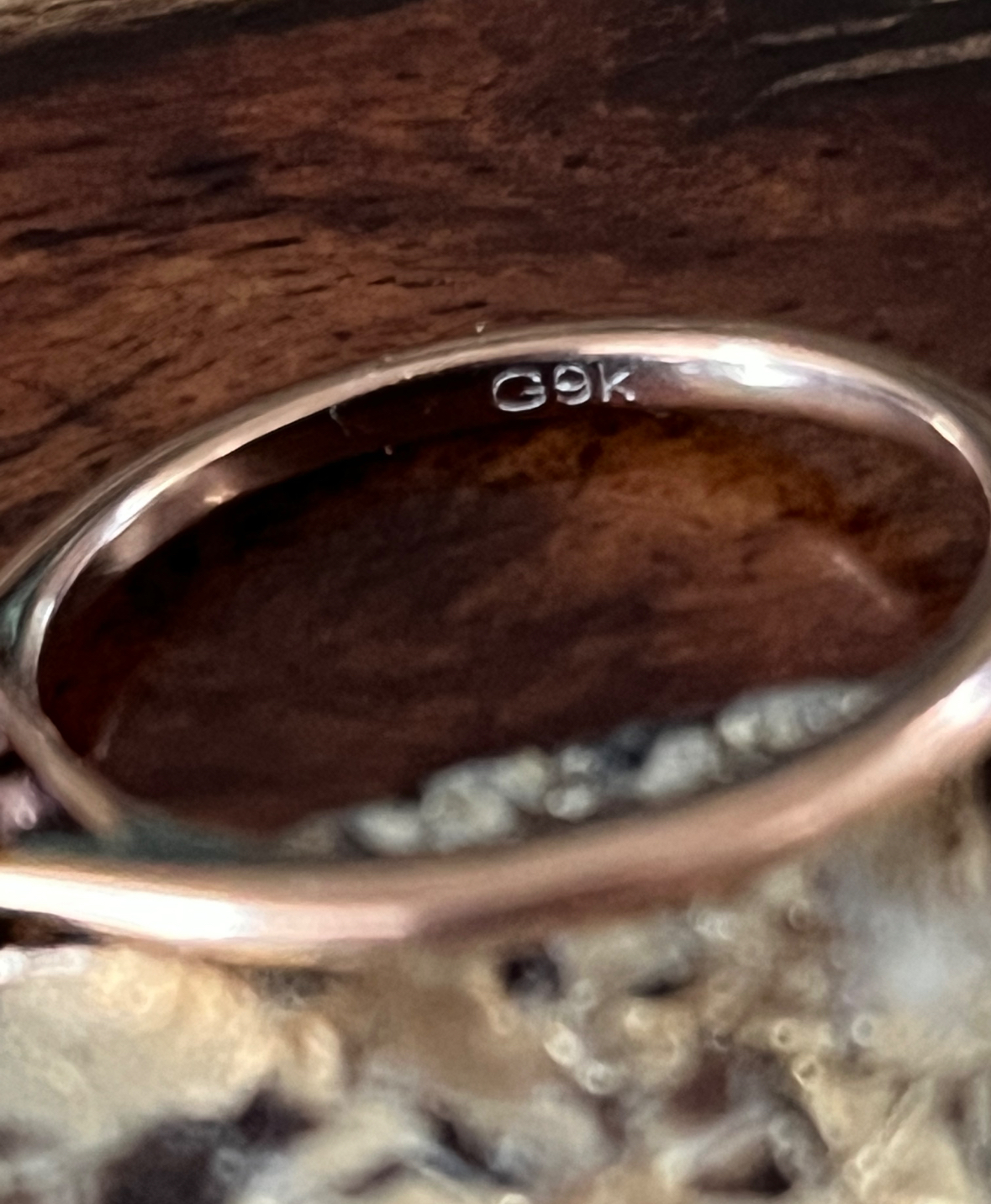 9k rose gold setting for 8×6 stone