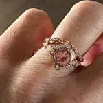 14k rose gold vintage inspired morganite wedding set