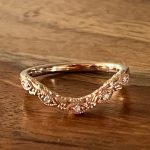 14k rose gold vintage inspired morganite wedding set