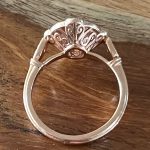 14k rose gold vintage inspired morganite wedding set