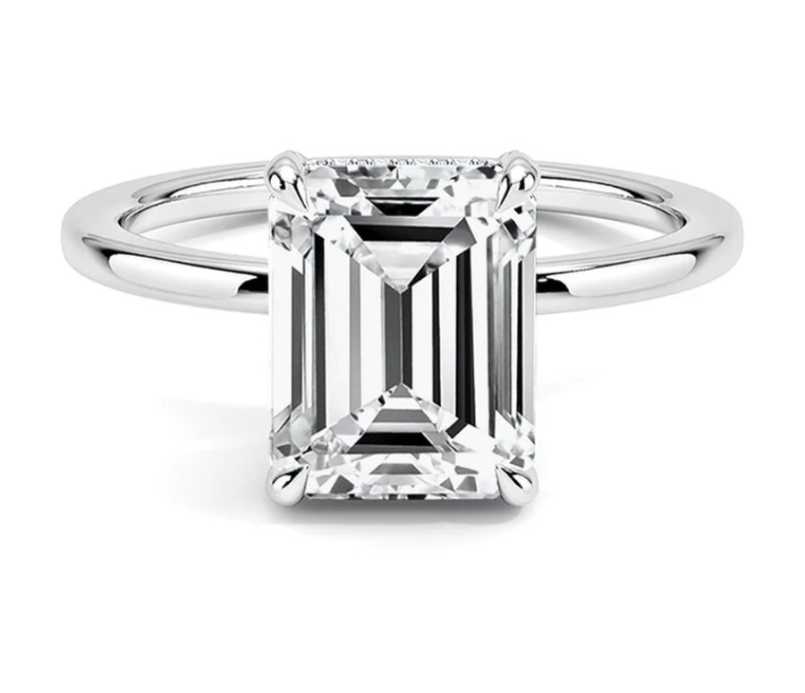 10 carat Mossanite Emerald cut ring
